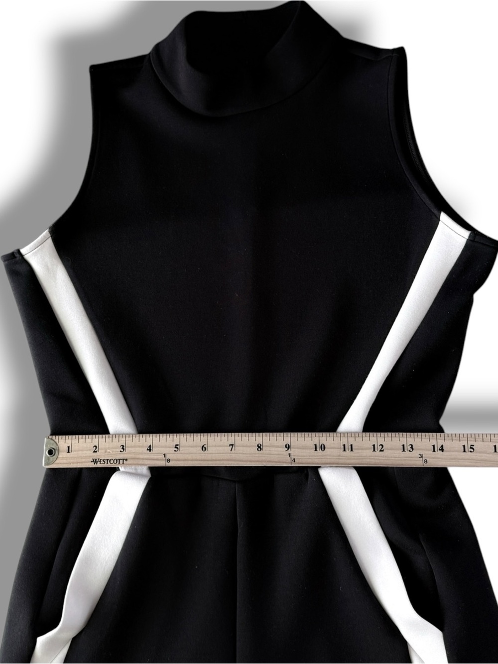 SPANX AirEssentials Stripe Jumpsuit Medium TALL Black White - Picture 8 of 11